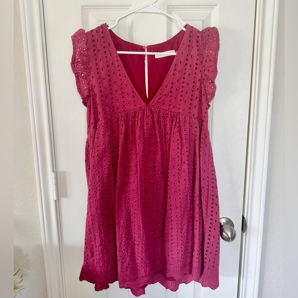 Maroon Ruffle Sleeve Romper